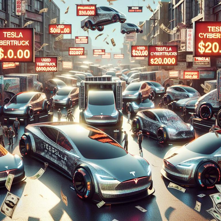 Banner for Used Tesla Cybertrucks Flood the Market: Prices in Freefall!