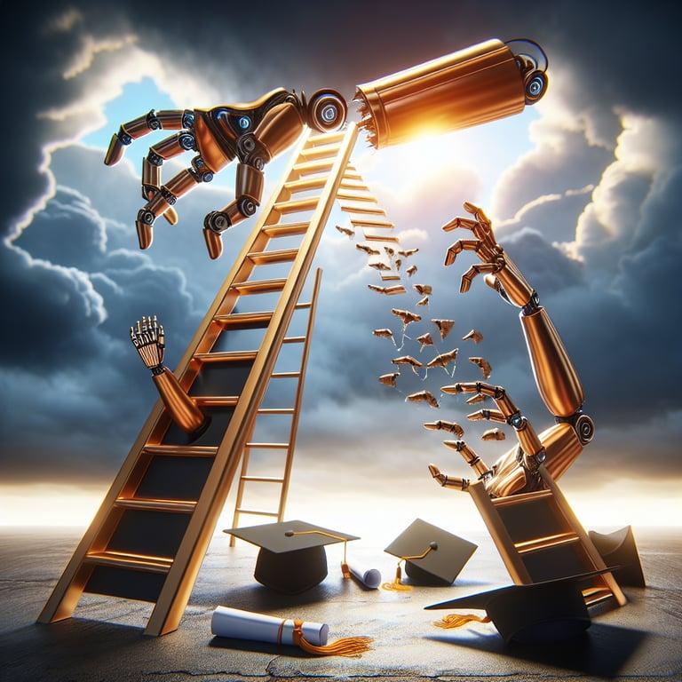 Banner for AI Risks Shattering Career Ladders for College Graduates