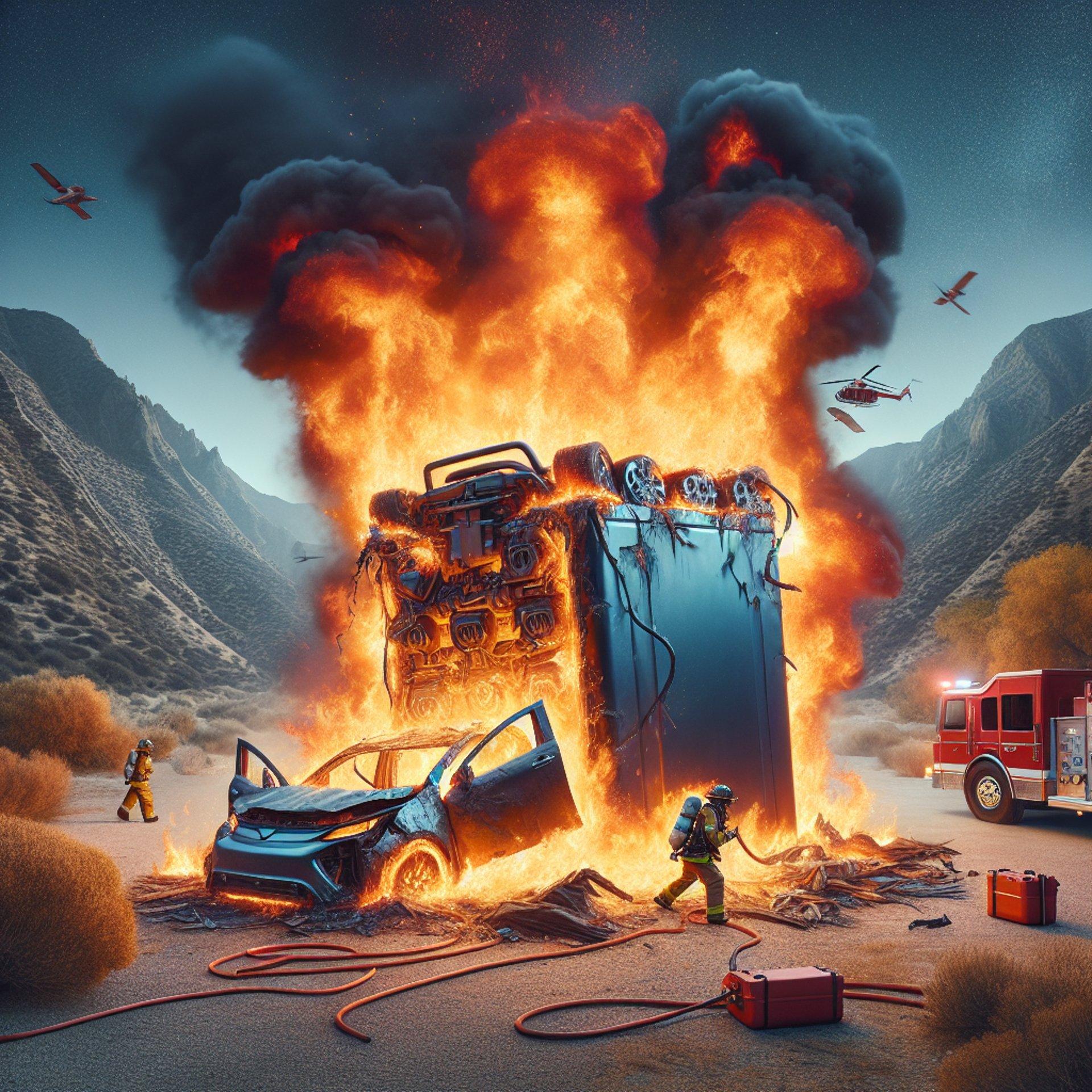 Banner for Heat from Burning Tesla Battery Thwarts Rescue in Fatal California Crash