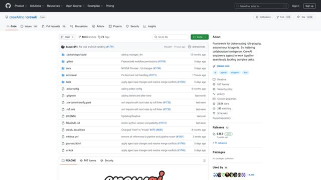Thumbnail image for CrewAI Github