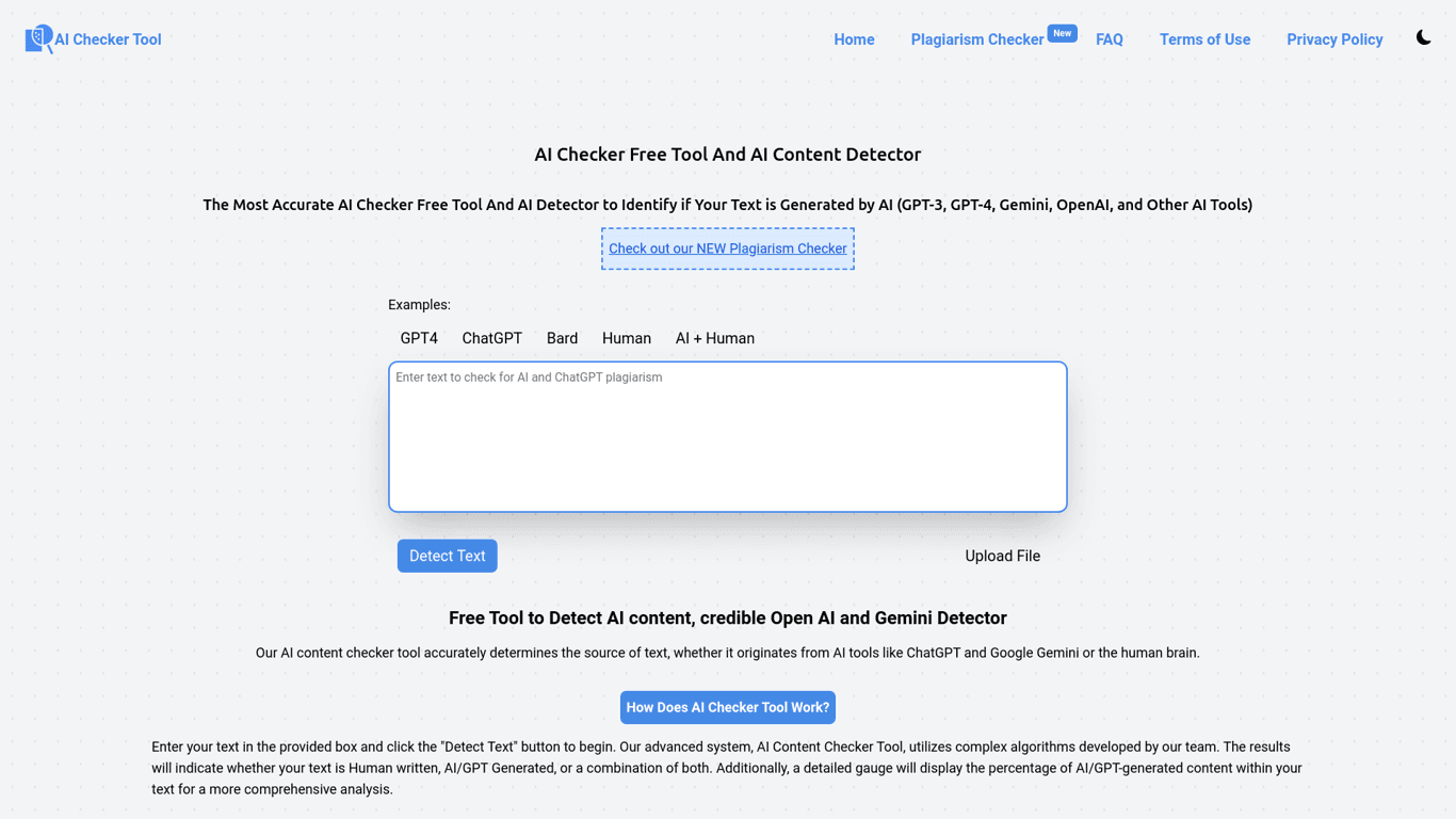 AI Checker Tool screenshot