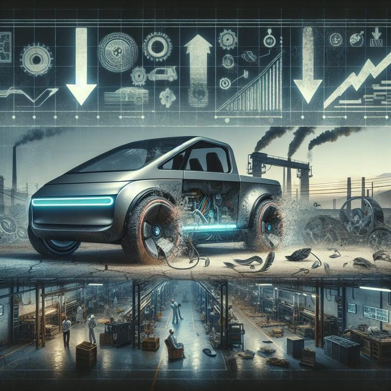 Banner for Tesla's Cybertruck Demand Nosedives in Early 2025: Production Cuts and Worker Reassignments Underway