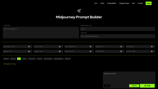 Thumbnail image for Midjourney Prompt Builder