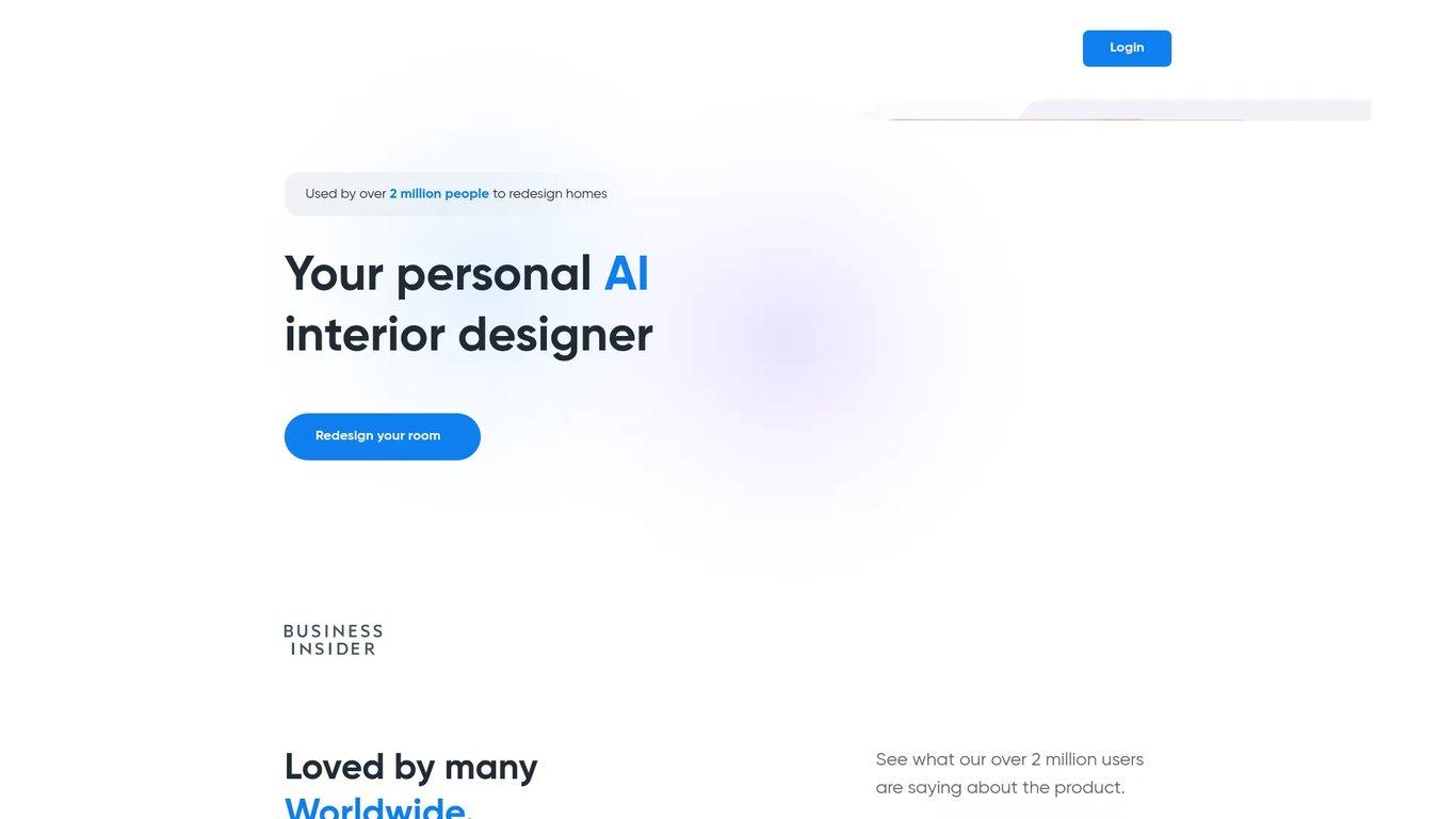 RoomGPT landing page screenshot