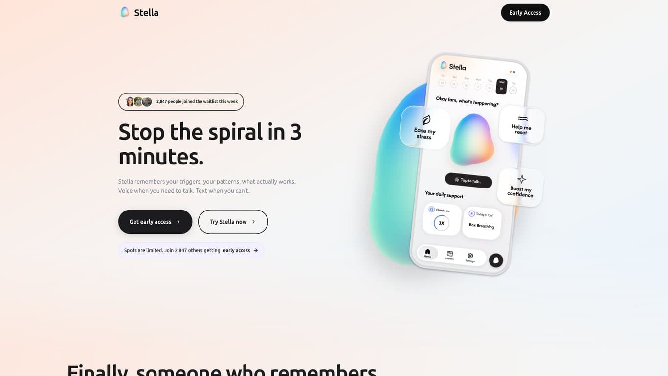 Stella - AI Anxiety Companion screenshot