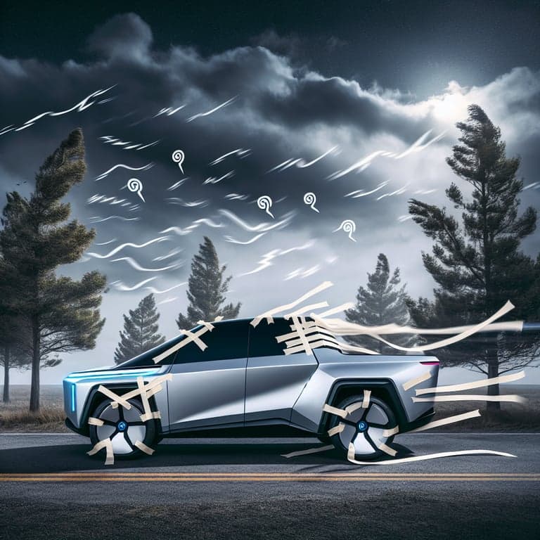Tesla's Cybertruck Hit by Wind Noise Woes: Tape Suggested as Temporary Solution