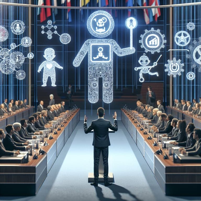 Banner for Macron Champions Child Safety and Transparent AI at Global Summit