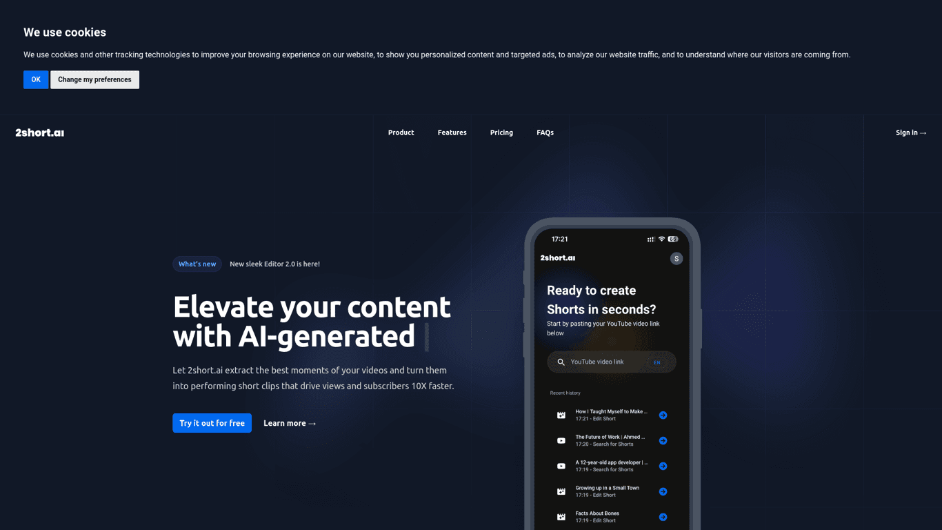 2short.ai screenshot