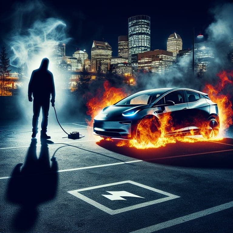Banner for Calgary Man Charged with Arson: Tesla Vehicles Set Ablaze!