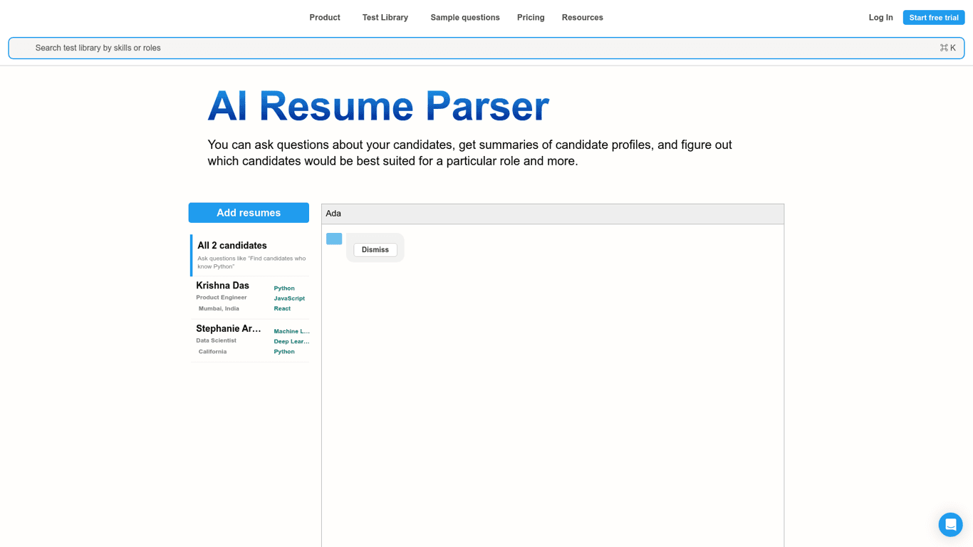AI Resume Parser screenshot