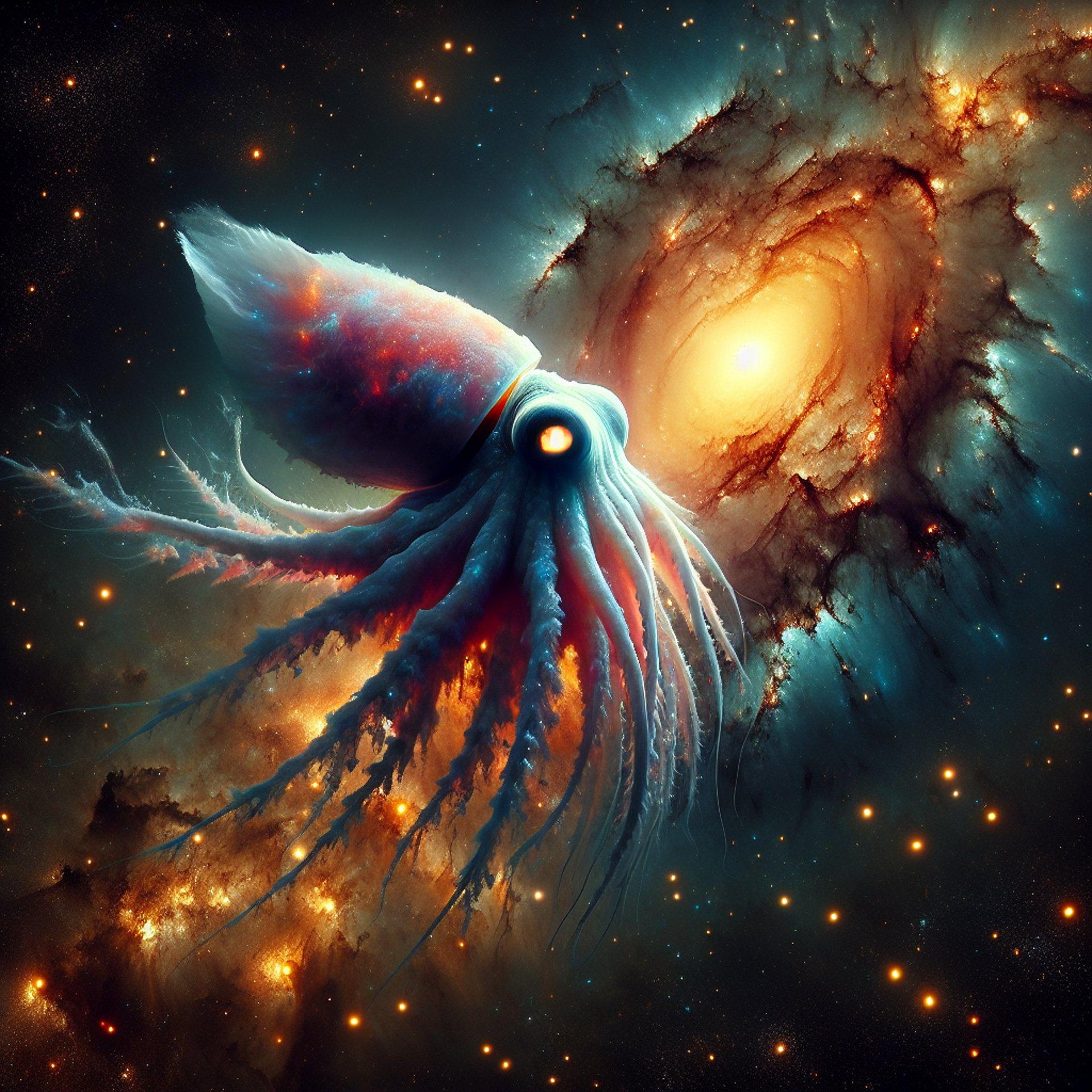 Banner for NASA's Cosmic Catch: Hubble’s Mesmerizing Shot of the 'Squid Galaxy' M77!
