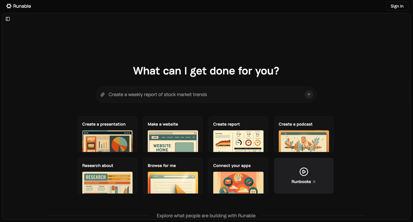 Runable screenshot