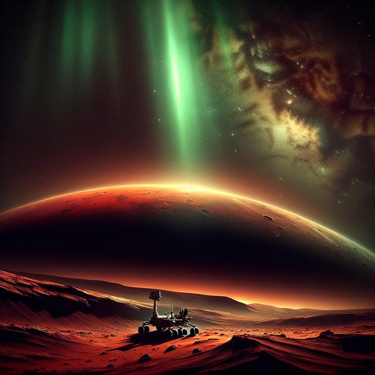 Banner for NASA's Perseverance Rover Sees First Human-Eye Visible Aurora on Mars: A Green Glow of Discovery!