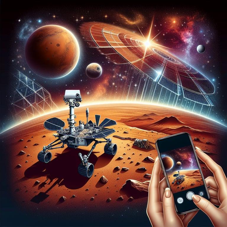 Banner for NASA's Orbiter Snaps Rare Action Shot of Mars Curiosity Rover