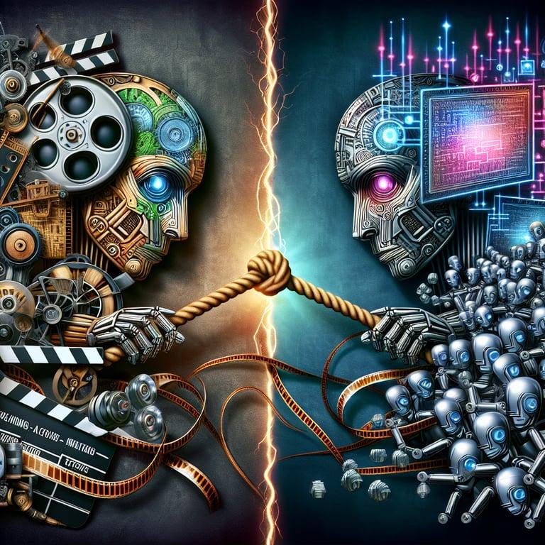 Banner for Hollywood vs. AI Giants: A Clash Over Copyright and Creativity