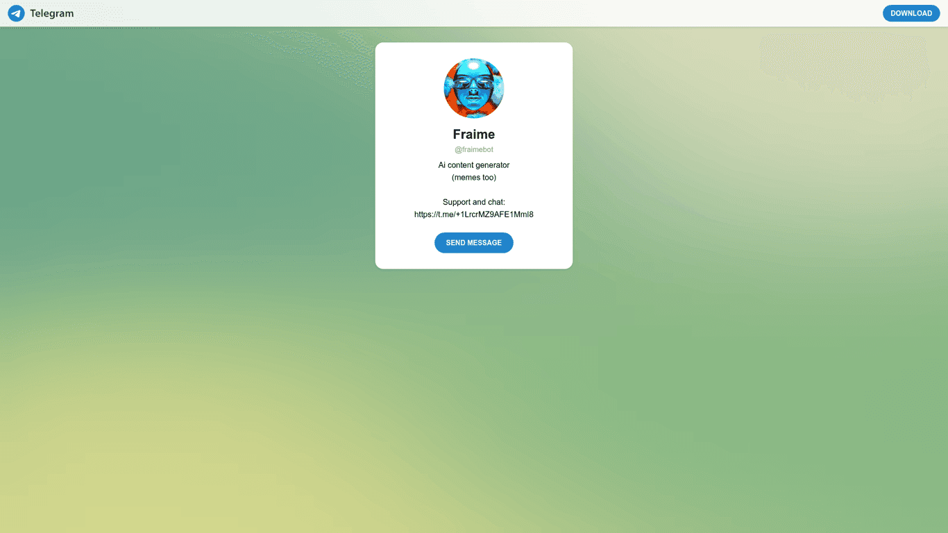 Fraime screenshot