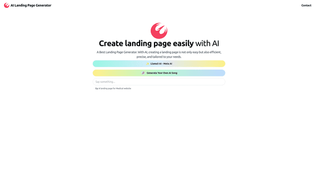 Thumbnail image for AI Landing Page Generator