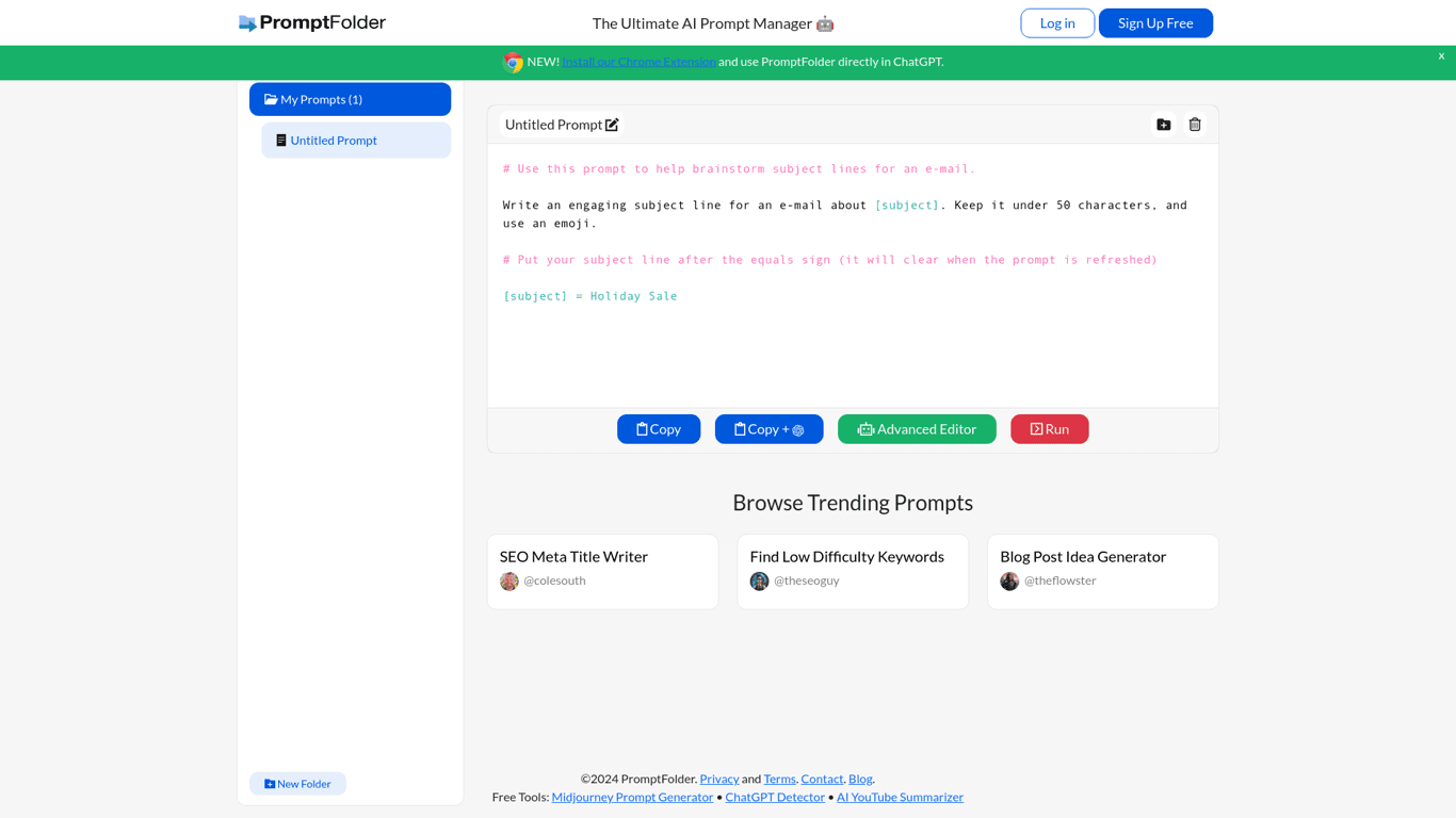 PromptFolder screenshot