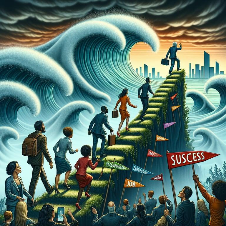 Banner for "Surviving the Layoff Tsunami: Lessons from Job Seekers' Resilience"