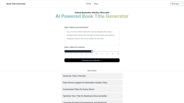 Thumbnail image for AI Book Title Generator