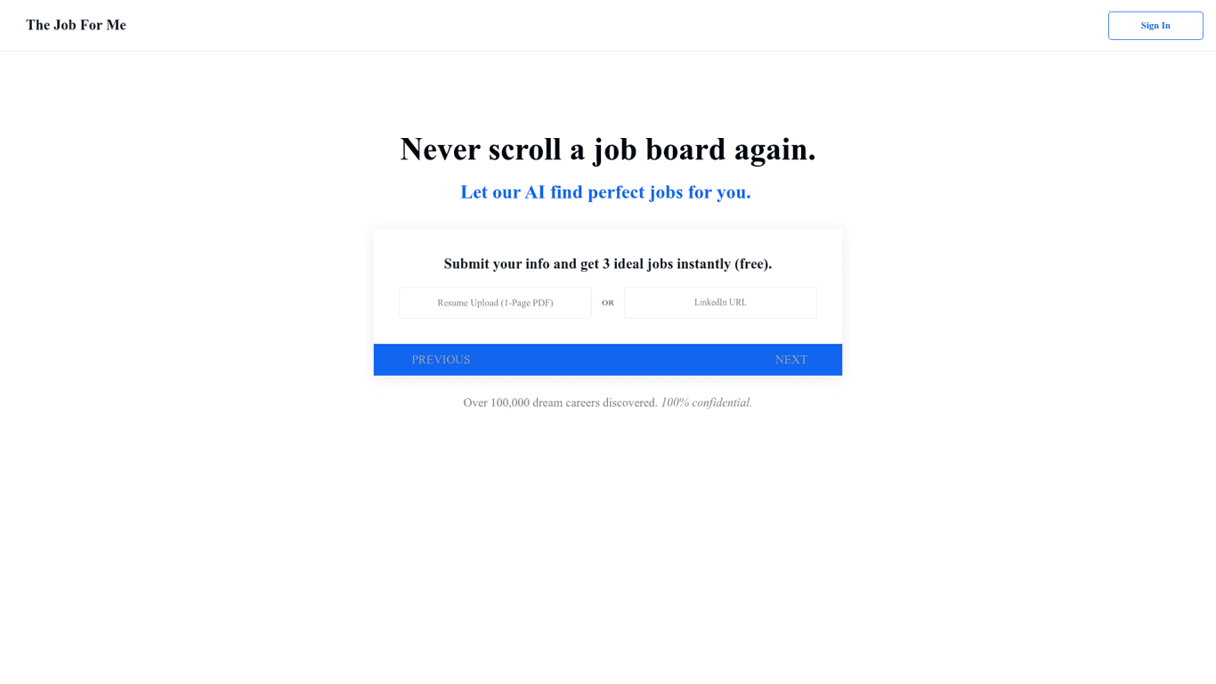 TheJobForMe screenshot