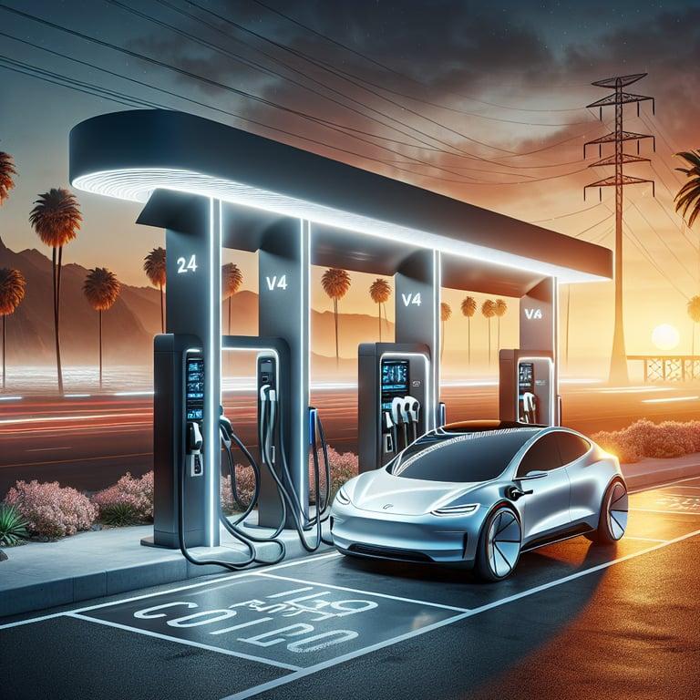 Banner for Tesla Powers Up: First 500 kW V4 Supercharger Station Breaks Ground in California!