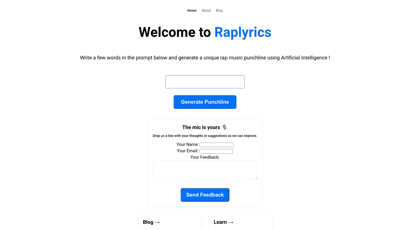 Raplyrics screenshot