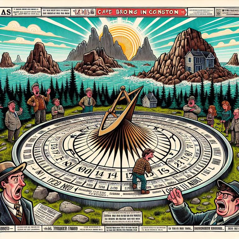 Banner for Cape Breton's 'New Time Zone': A Satirical Tale AI Mistook for Reality