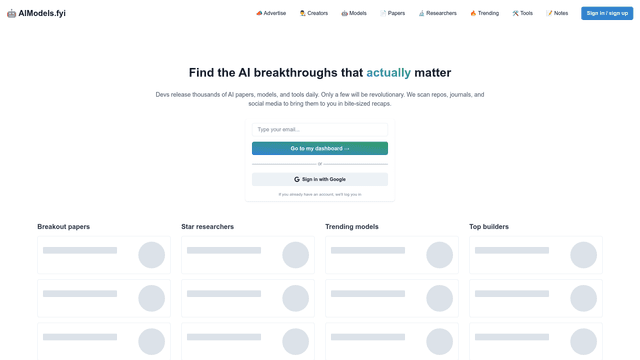 Thumbnail image for AIModels.fyi