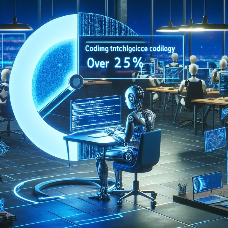 Banner for AI Now Codes Over 25% at Google: A Tech Revolution in the Making