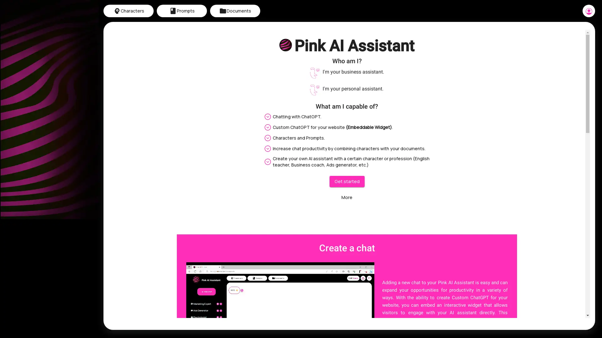Pink AI Assistant